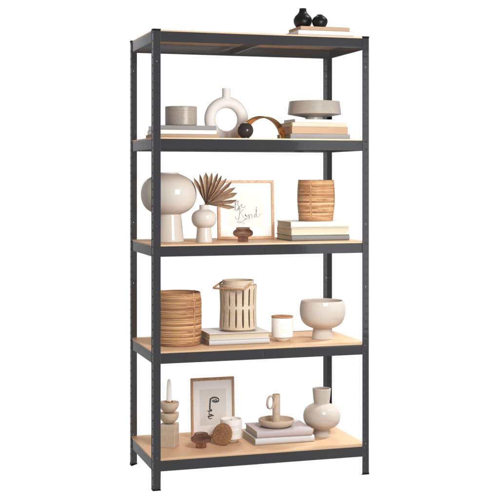 5-Layer Shelves 4 Pcs Steel&Engineered Wood 4