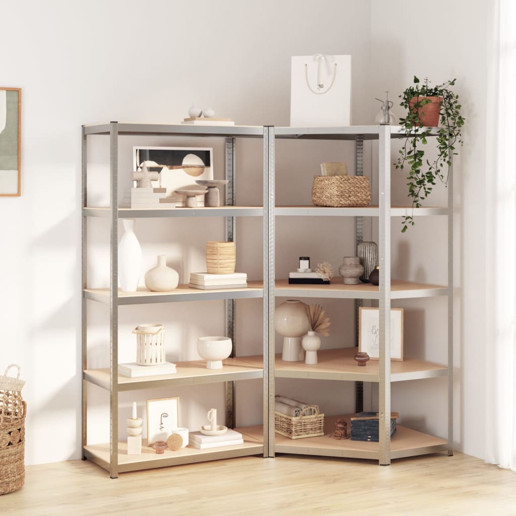 5-Layer Shelves 5 Pcs Steel&Engineered Wood