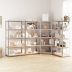 5-Layer Shelves 5 Pcs Steel&Engineered Wood