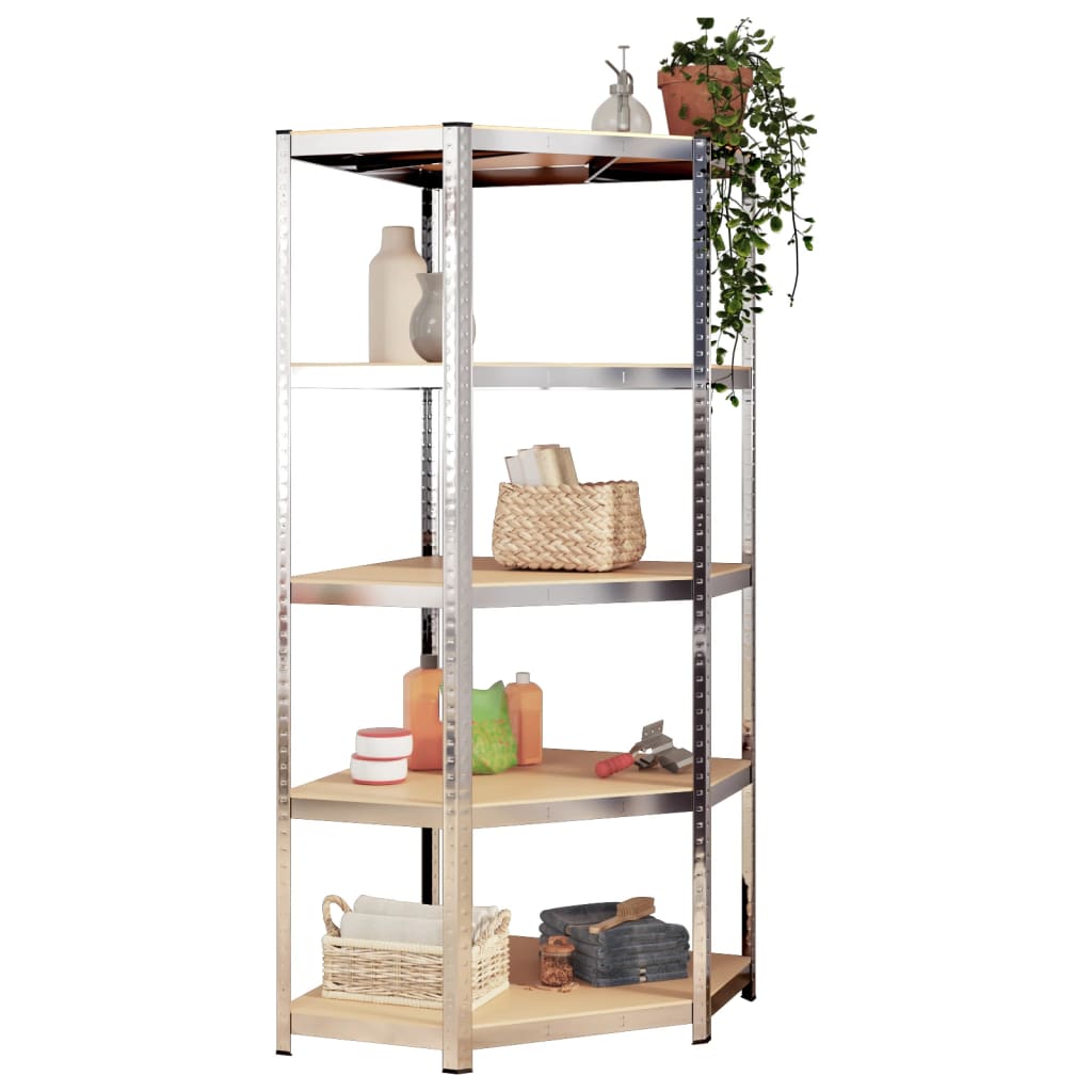 5-Layer Shelves 5 Pcs Steel&Engineered Wood