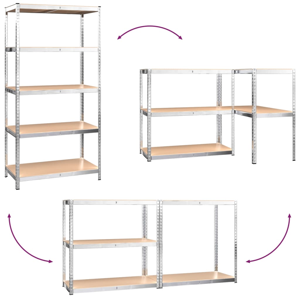 5-Layer Shelves 5 Pcs Steel&Engineered Wood
