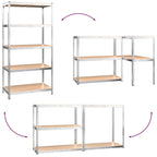 5-Layer Shelves 5 Pcs Steel&Engineered Wood
