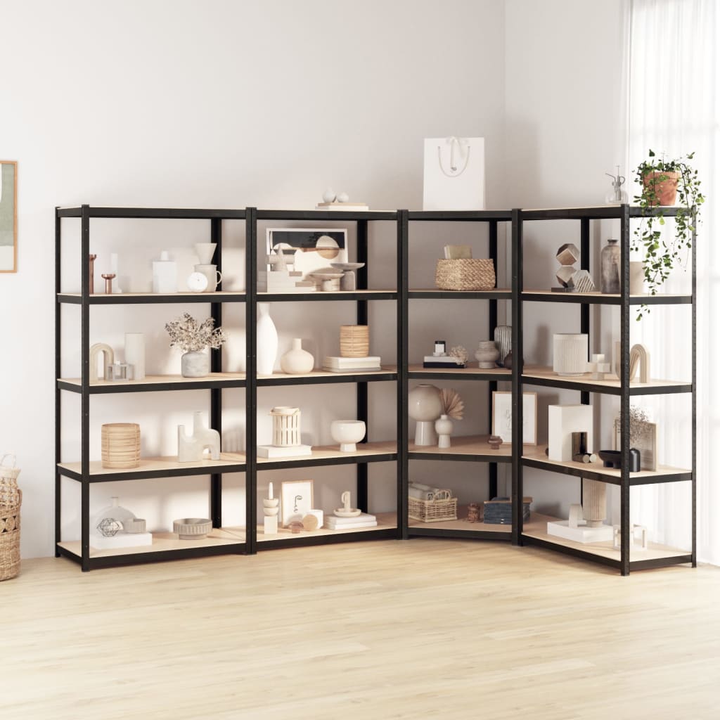 5-Layer Shelves 5 Pcs Steel&Engineered Wood