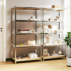 5-Layer Heavy-Duty Shelves 2 Pcs Steel&Engineered Wood
