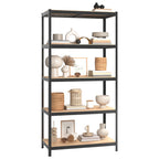 5-Layer Heavy-Duty Shelves 2 Pcs Steel&Engineered Wood