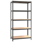 5-Layer Heavy-Duty Shelves 2 Pcs Steel&Engineered Wood
