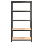 5-Layer Heavy-Duty Shelves 2 Pcs Steel&Engineered Wood