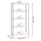 5-Layer Heavy-Duty Shelves 2 Pcs Steel&Engineered Wood