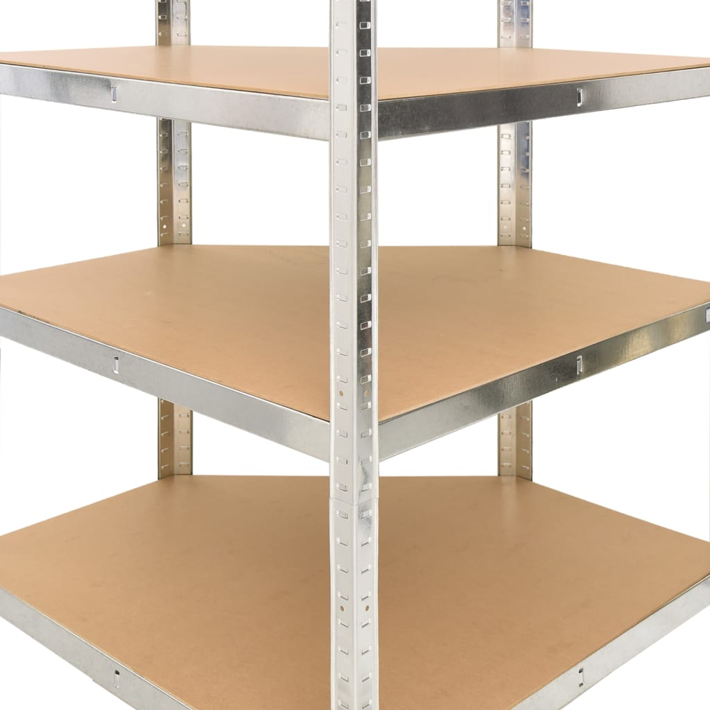 5-Layer Heavy-Duty Shelves 3 Pcs Steel&Engineered Wood