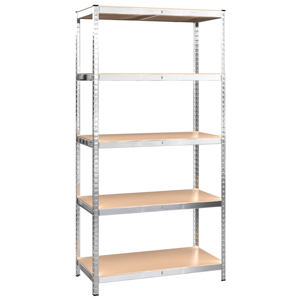 5-Layer Heavy-Duty Shelves 3 Pcs Steel&Engineered Wood