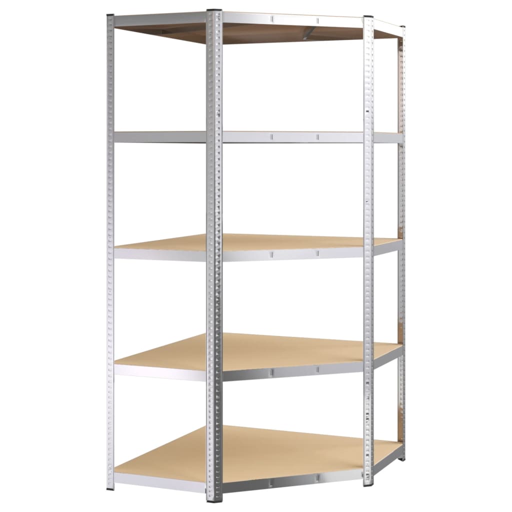 5-Layer Heavy-Duty Shelves 3 Pcs Steel&Engineered Wood