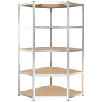 5-Layer Heavy-Duty Shelves 3 Pcs Steel&Engineered Wood