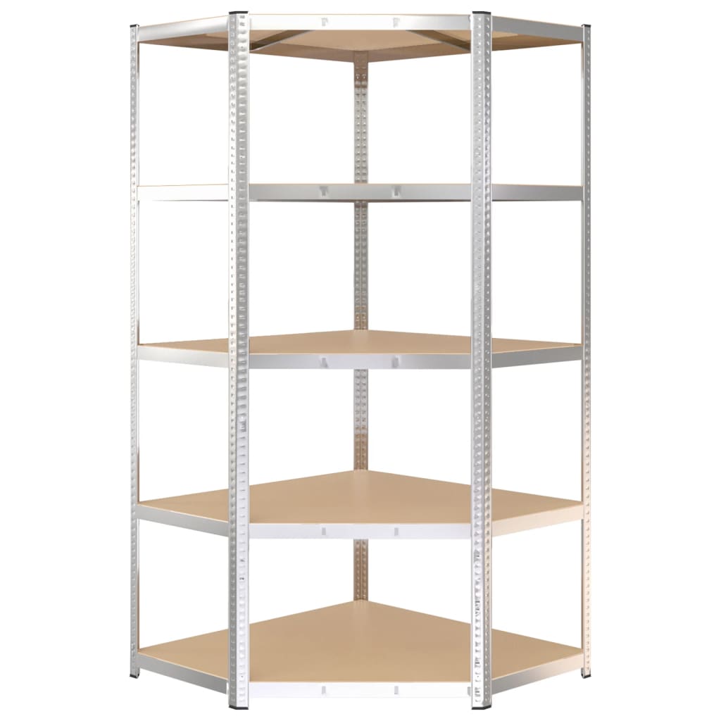 5-Layer Heavy-Duty Shelves 3 Pcs Steel&Engineered Wood
