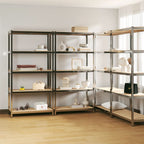 5-Layer Shelves 4 Pcs Steel&Engineered Wood 4