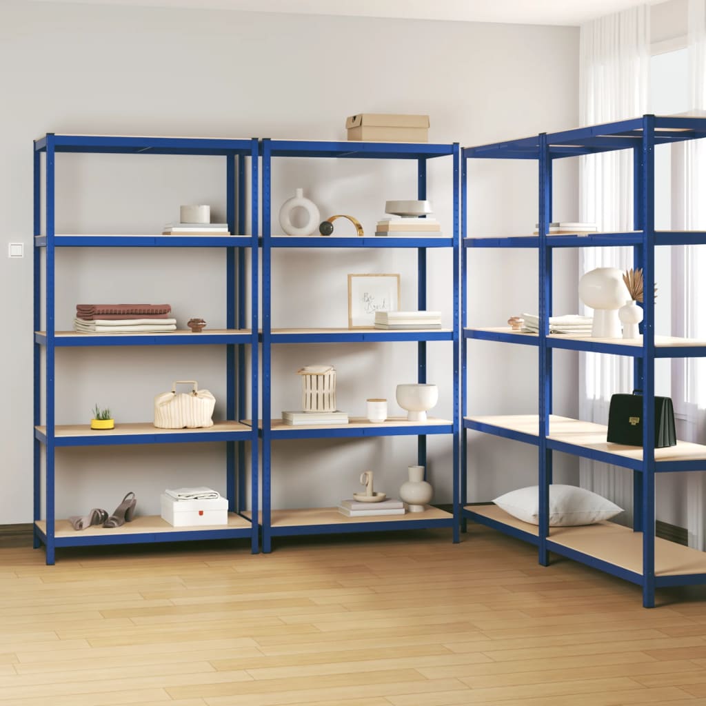 5-Layer Shelves 4 Pcs Steel&Engineered Wood 4