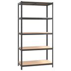 5-Layer Shelves 4 Pcs Steel&Engineered Wood Anthracite