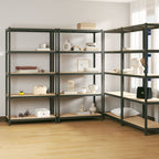5-Layer Shelves 4 Pcs Steel&Engineered Wood Anthracite