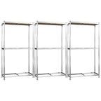 2-Layer Tire Racks 3 Pcs Silver Steel