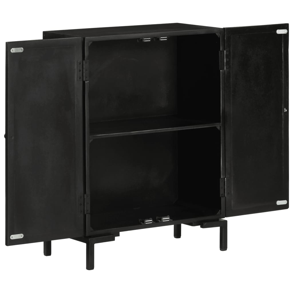 Sideboard Black 55x30x77 cm Solid Wood Mango and Iron