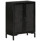 Sideboard Black 55x30x77 cm Solid Wood Mango and Iron