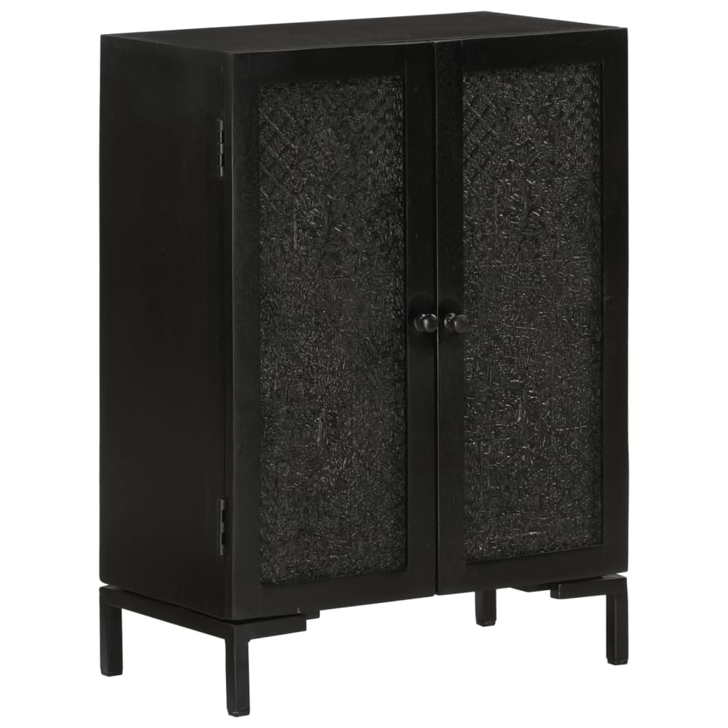 Sideboard Black 55x30x77 cm Solid Wood Mango and Iron