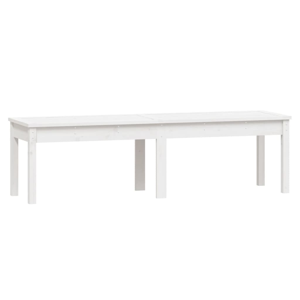 2-Seater Garden Bench White 159.5x44x45 cm Solid Wood Pine