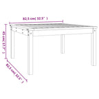 Garden Table Black 82.5x82.5x45 cm Solid Wood Pine