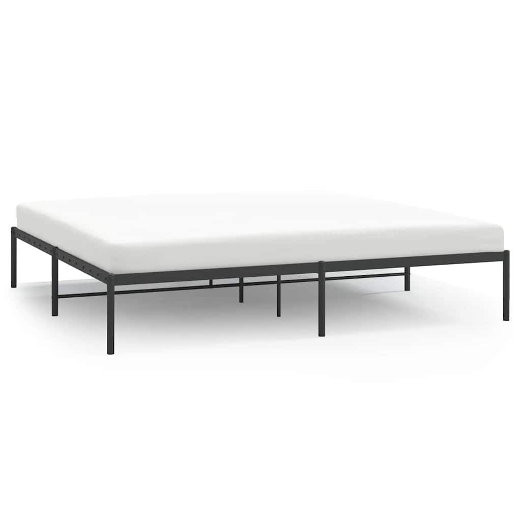 Metal Bed Frame without Mattress Black 193x203cm