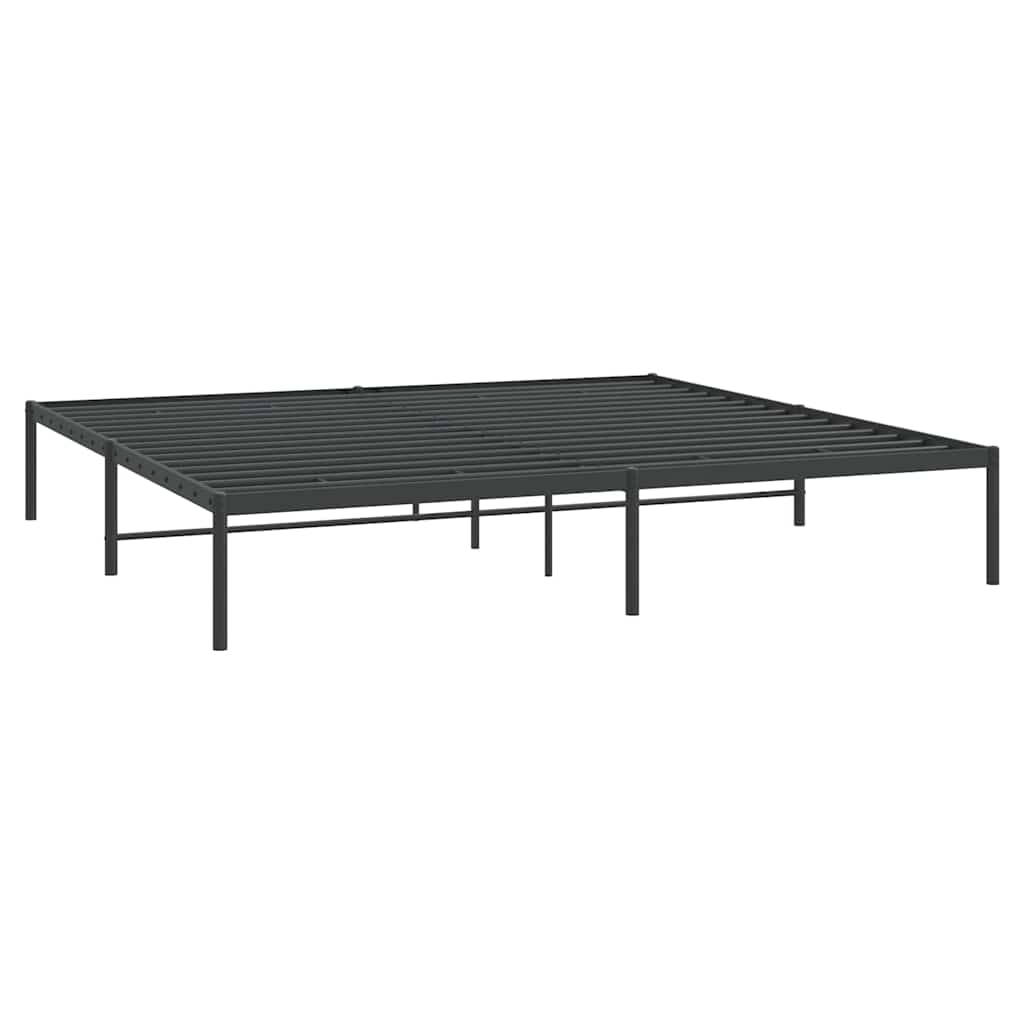 Metal Bed Frame without Mattress Black 193x203cm