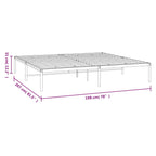 Metal Bed Frame without Mattress Black 193x203cm