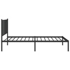 Metal Bed Frame without Mattress with Headboard Black 100x190cm