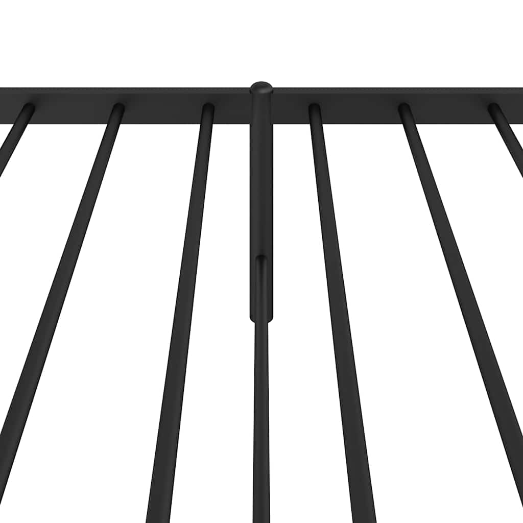 Metal Bed Frame without Mattress with Headboard Black 100x190cm