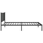 Metal Bed Frame without Mattress with Headboard Black 107x203cm