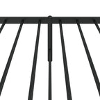 Metal Bed Frame without Mattress with Headboard Black 107x203cm