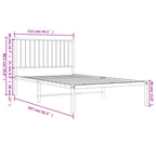 Metal Bed Frame without Mattress with Headboard Black 107x203cm