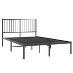 Metal Bed Frame without Mattress with Headboard Black 120x190cm