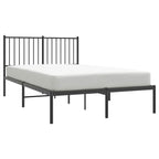Metal Bed Frame without Mattress with Headboard Black 120x190cm