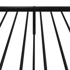 Metal Bed Frame without Mattress with Footboard Black 75x190cm