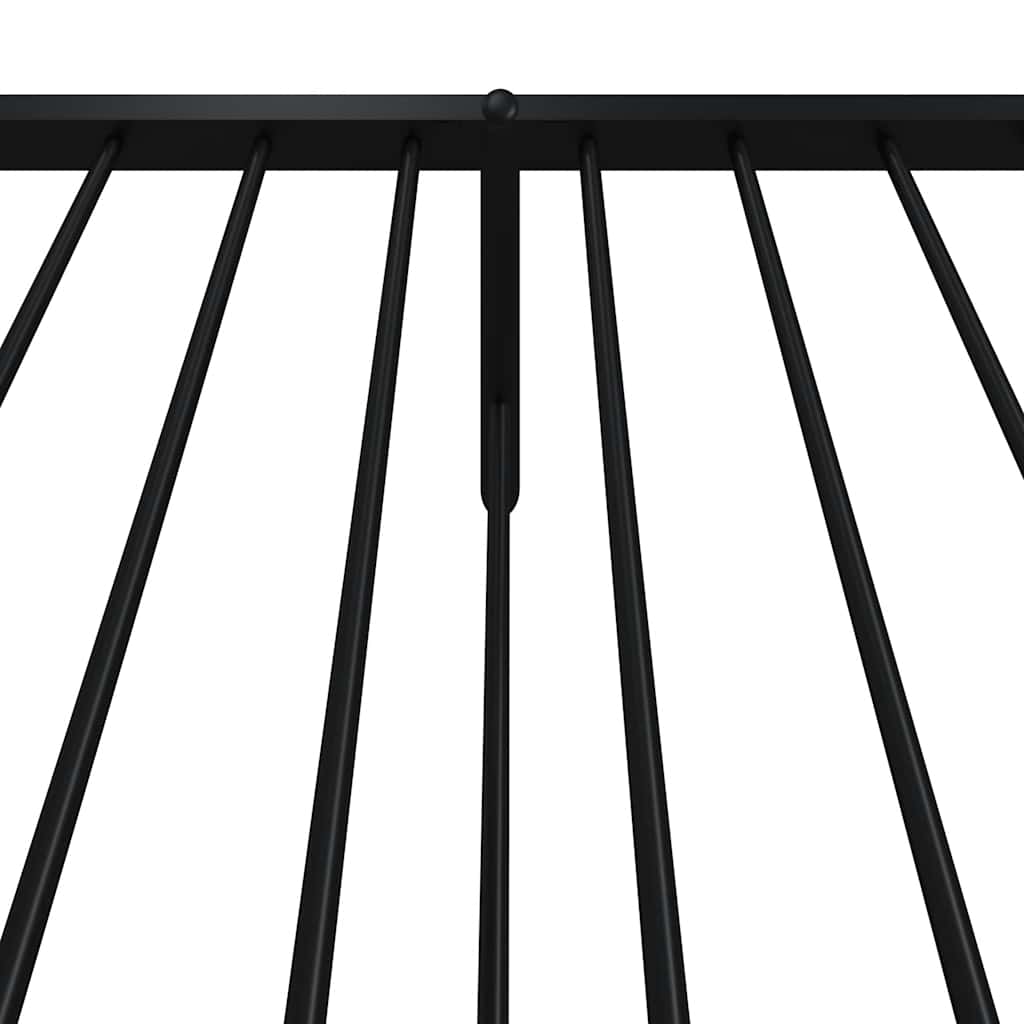 Metal Bed Frame without Mattress with Footboard Black 75x190cm