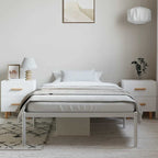Metal Bed Frame without Mattress White 100x190cm