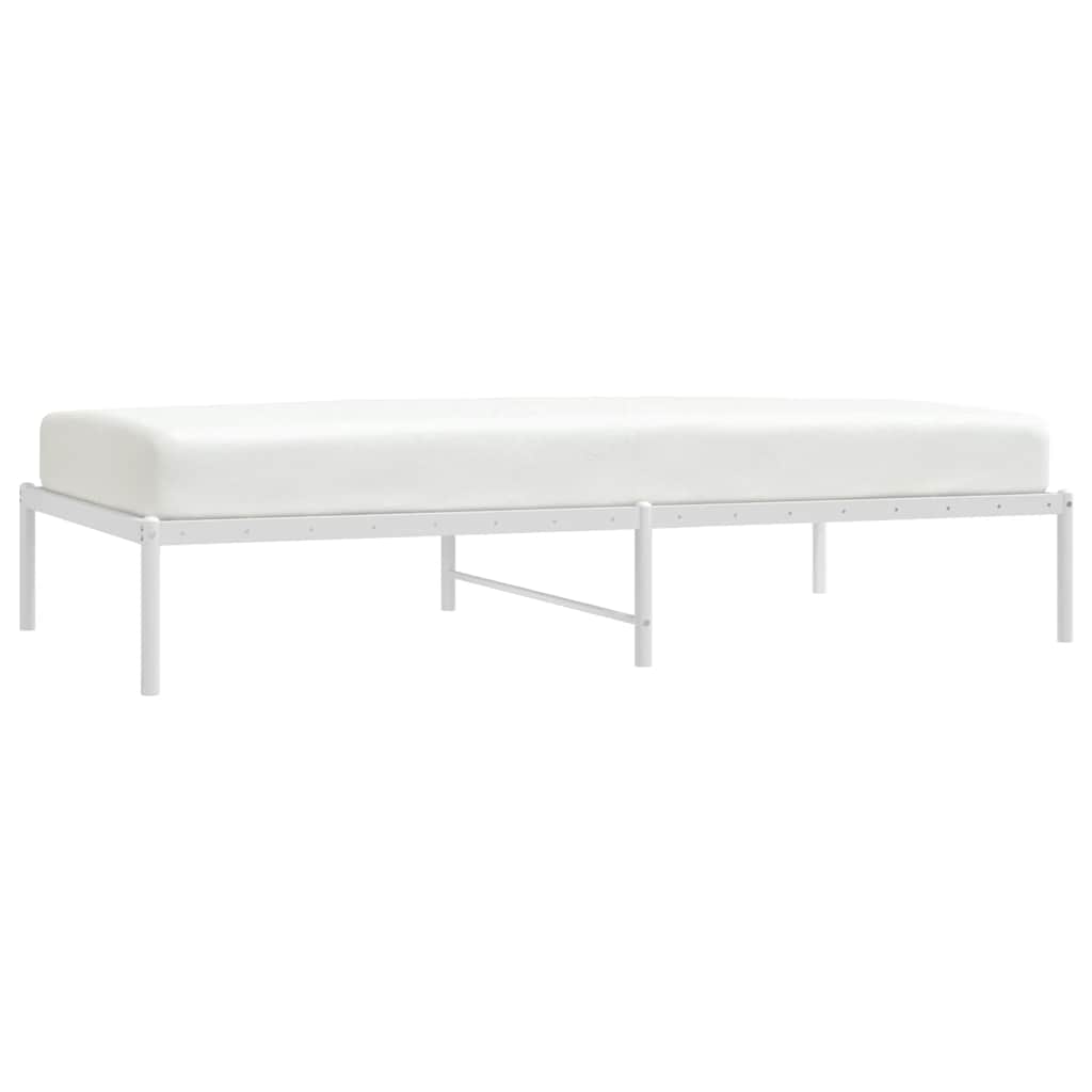 Metal Bed Frame without Mattress White 100x190cm