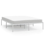 Metal Bed Frame without Mattress White 140x190cm