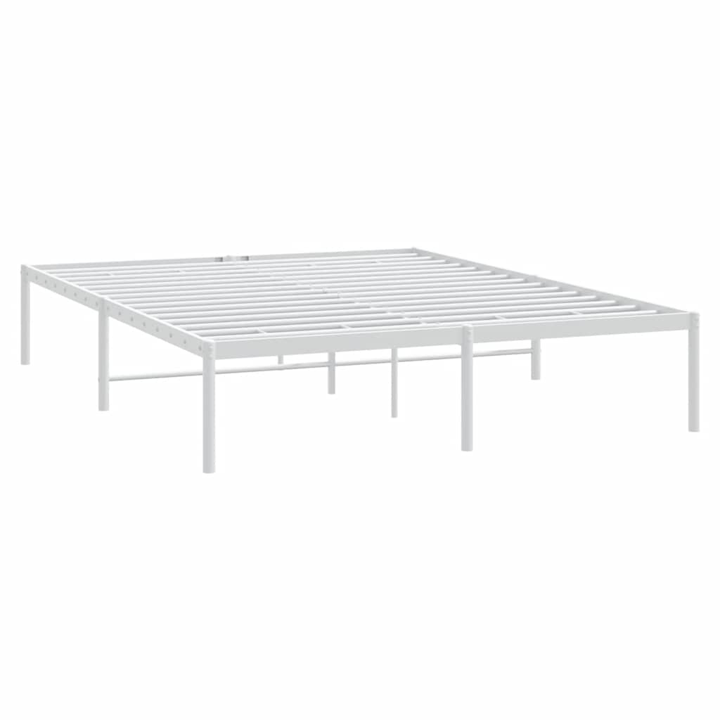 Metal Bed Frame without Mattress White 140x190cm