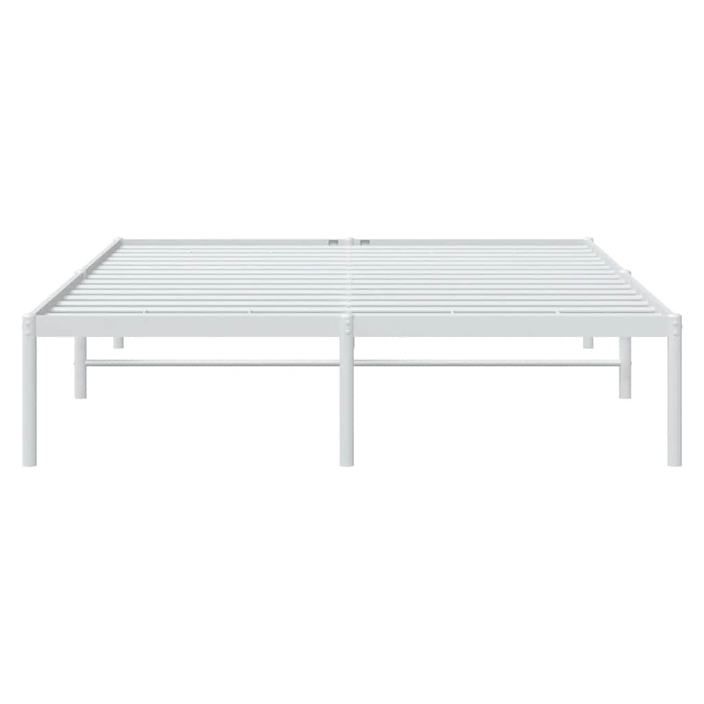 Metal Bed Frame without Mattress White 140x190cm