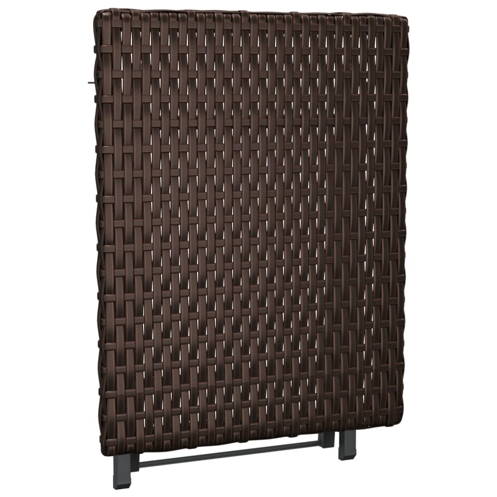 Folding Table Brown 45x35x32 cm Poly Rattan