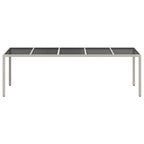 Garden Table White 250x100x75 cm Poly Rattan and Tempered Glass