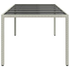 Garden Table White 250x100x75 cm Poly Rattan and Tempered Glass
