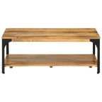 2-Layer Coffee Table 100x55x38 cm Solid Wood Mango and Steel