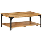 2-Layer Coffee Table 100x55x38 cm Solid Wood Mango and Steel