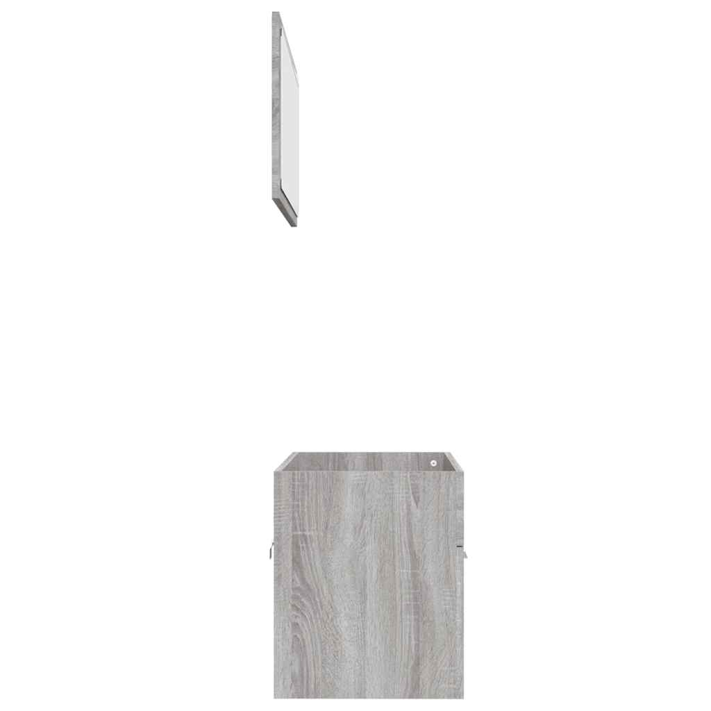 2 Piece Bathroom Furniture Set Grey Sonoma Engineered Wood